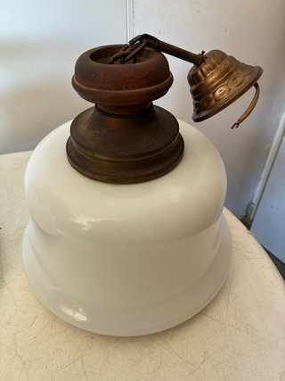 Coppia di lampade vintage in vetro e metallo
