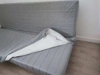Sofá Cama 3 Plazas Gris tipo libro