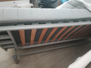 Sofá Cama 3 Plazas Gris tipo libro