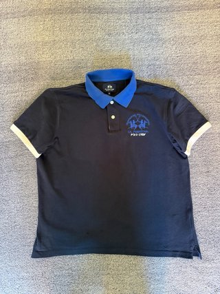 Polo La Martina Blu/Bianco Taglia M