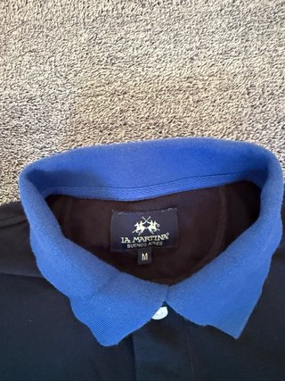 Polo La Martina Blu/Bianco Taglia M
