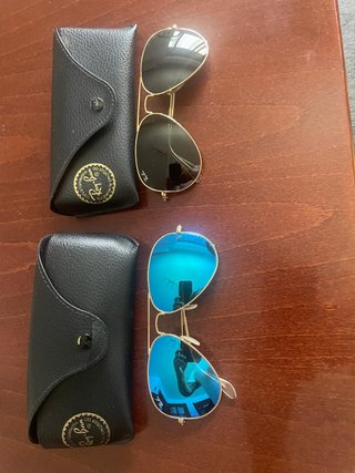 Gafas de Sol Ray-Ban Aviador Azul Dorado y negras