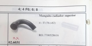 Manguito superior radiador RENAULT 4 (76-82)