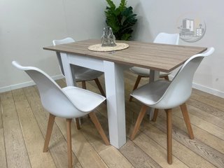 MESA EXTENSIBLE CON 4 SILLAS
