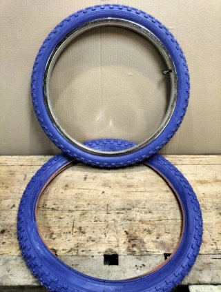 2 Pneus 20"x2.125 BMX neumaticos cubiertas azuis
