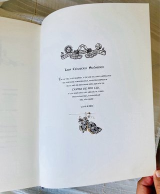 Cantar de Mio Cid.Poema Epido .Ejemplar #2126