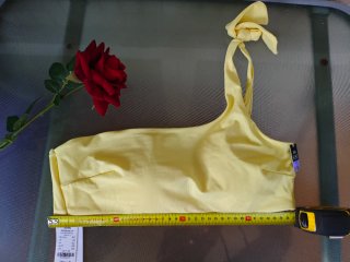 Bikini Etam asimétrico amarillo talla 44