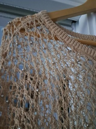 Jersey calado beige talla 44