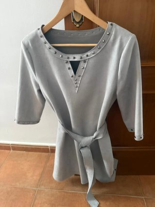 Vestido Antelina Gris Talla 42