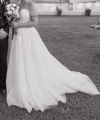 Vestido de Novia Blanco Brillante