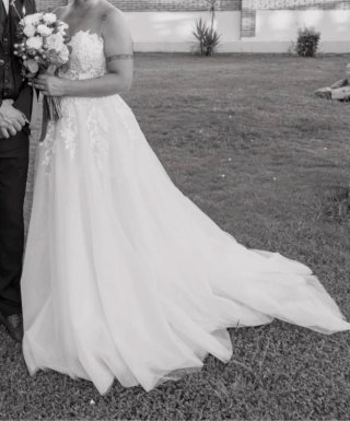 Vestido de Novia Blanco Brillante
