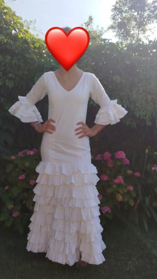 Traje de flamenca blanco