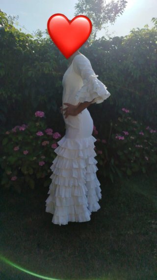 Traje de flamenca blanco