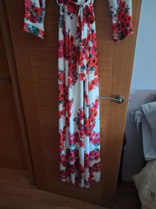 Vestido largo estampado flores