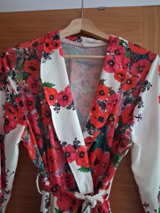 Vestido largo estampado flores
