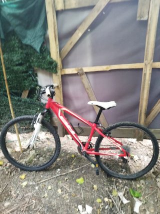 Bicicleta de montaña roja