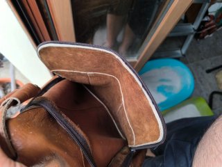 Mochila de piel marrón