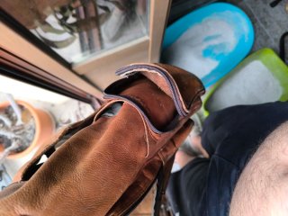 Mochila de piel marrón