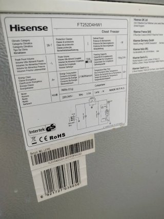 Arcón Enfriador Hisense 194L Averiado
