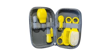 Mochila Pañalera Gris y Amarilla Multifuncional