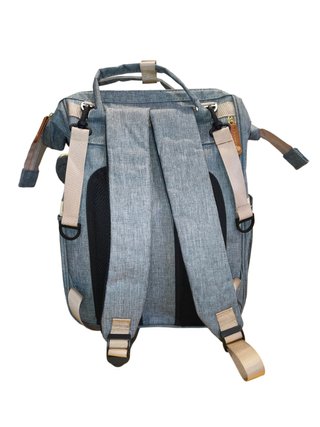 Mochila Pañalera Gris y Amarilla Multifuncional