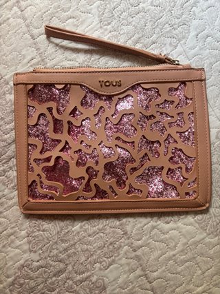 Bolso de mano Tous rosa y dorado