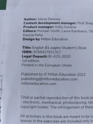 Eagles B1 for Preliminary Student's book