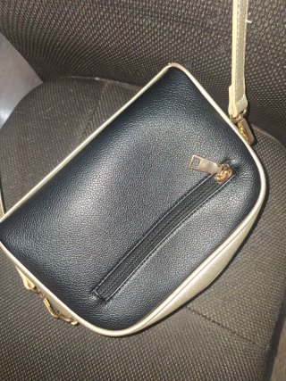 Bolso bandolera  mujer oro y blanco