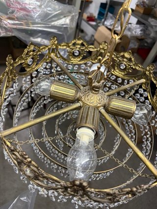 Lámpara Techo Imperio Vintage Bronce Cristal