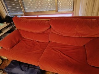 Sofá 3 plazas naranja/rojo