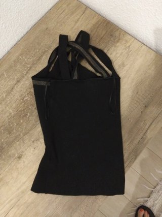 Top Guess Mujer Negro Tirantes Cruzados