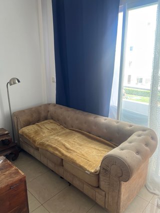 Sofá Chester Beige/Marrón Tela