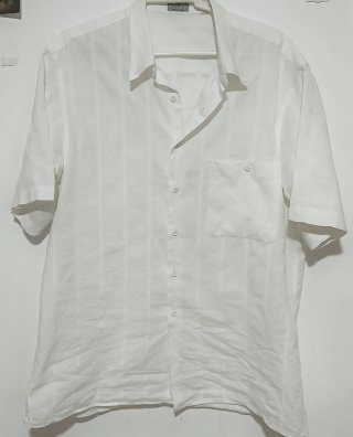 Camisa Lino Blanca Manga Corta