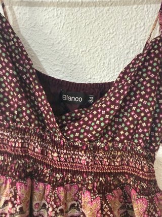 Vestido Boho Bohemio Blanco Talla 34
