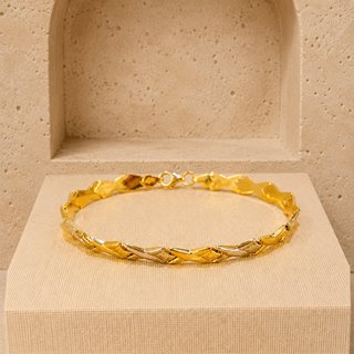 Pulsera Oro Blanco y Amarillo 18kl JAE-TRA2397