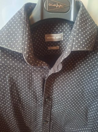 Camisa Michael Kors Slim Fit Negra Hombre M
