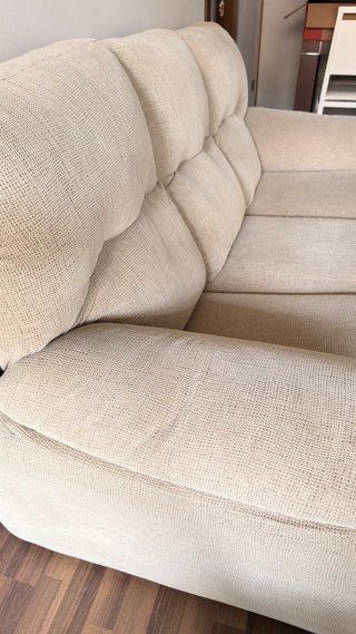 Sofá de 3 plazas en tela beige