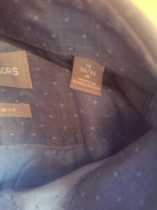 Camisa Michael Kors Slim Fit Azul Marino Talla M
