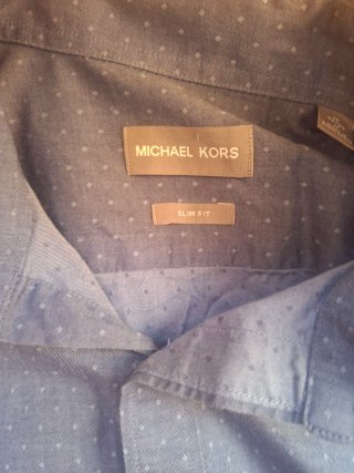 Camisa Michael Kors Slim Fit Azul Marino Talla M