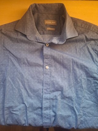 Camisa Michael Kors Slim Fit Azul Marino Talla M