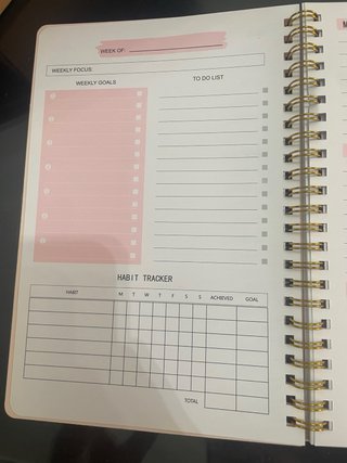 Organizador Semanal Weekly Planner Rosa