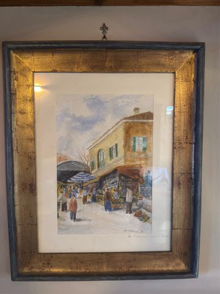 Quadro, paesaggio città italiana. Maestro Gallozzi