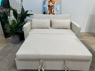 Sofá beige 2 plazas tela