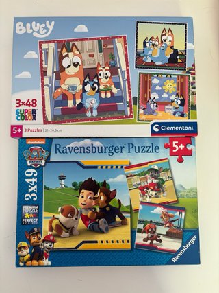 Pack 2 Puzzles Infantiles Bluey y Paw Patrol