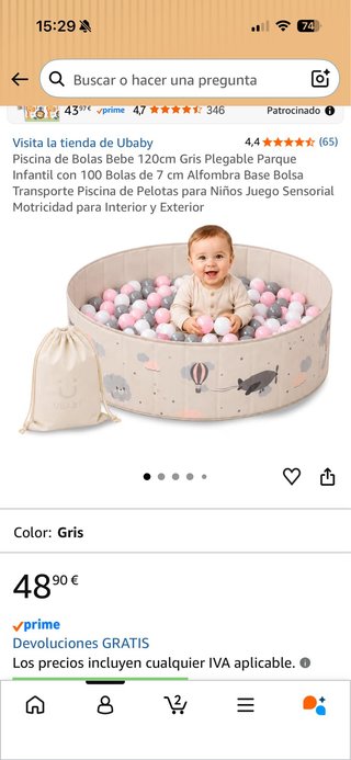 Piscina de Bolas Infantil +100 Bolas