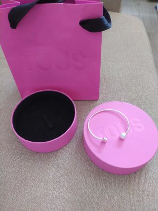 Pulsera Tous Perla y Oso Plata