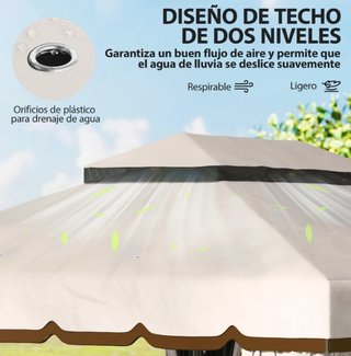 Tenda da Giardino 4x3m in Tela e Metallo