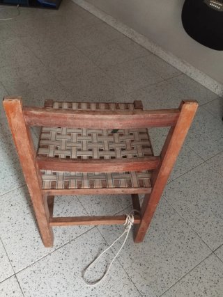 Silla de pesca vintage tejida
