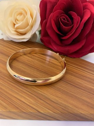 Pulsera rigida lisa de Oro 18kl JAE-TRA1578