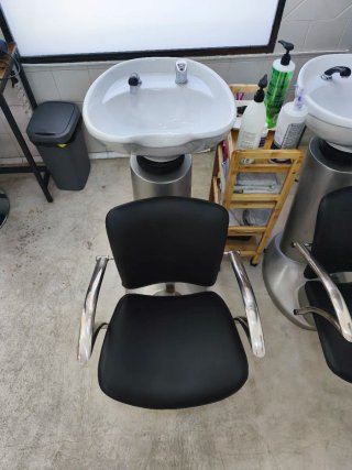 Lavacabezas Peluquería Negro/Plata